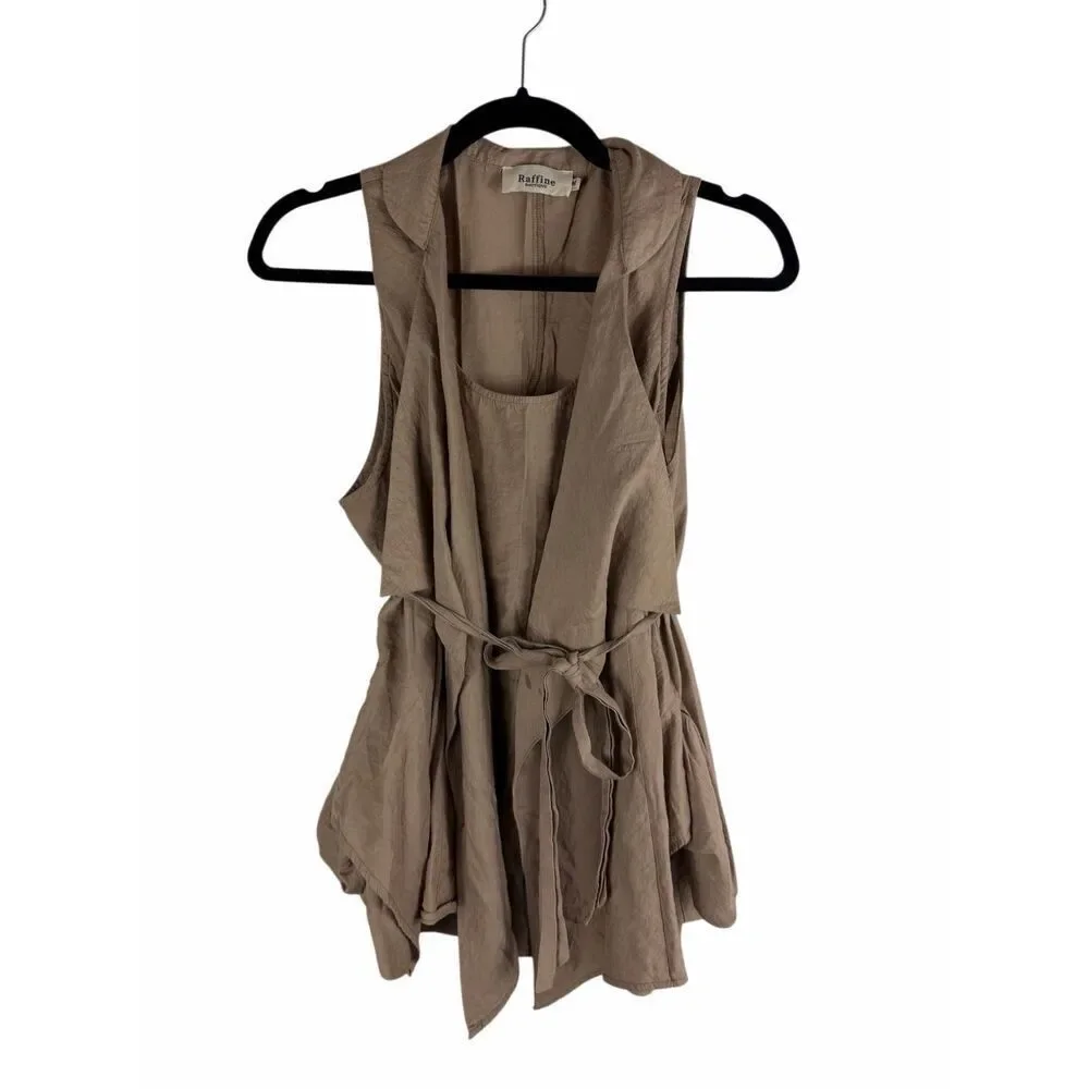 Boutique tan wrap blouse - size m
